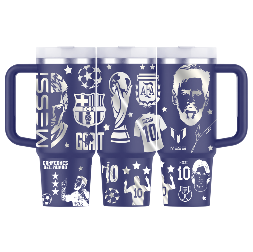 Vasos Térmico 1300ml | Azul Marino | Lionel Messi | figuritas 1
