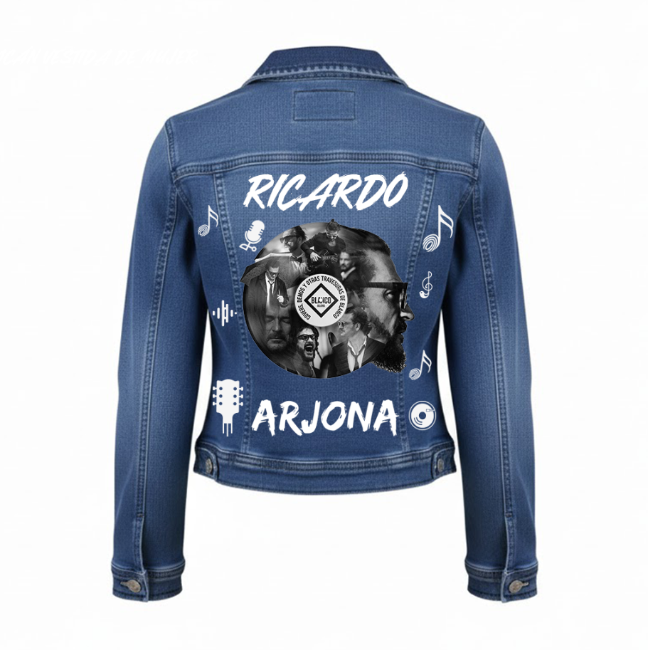 Chaqueta de lona | Azul | Ricardo Arjona | collage blanco