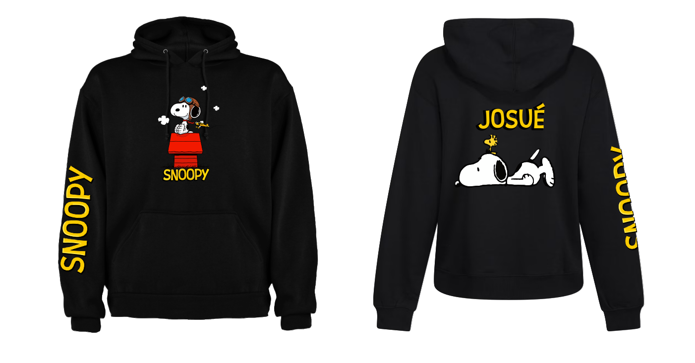Sudadera| Negra | Snoopy| Diseño 4