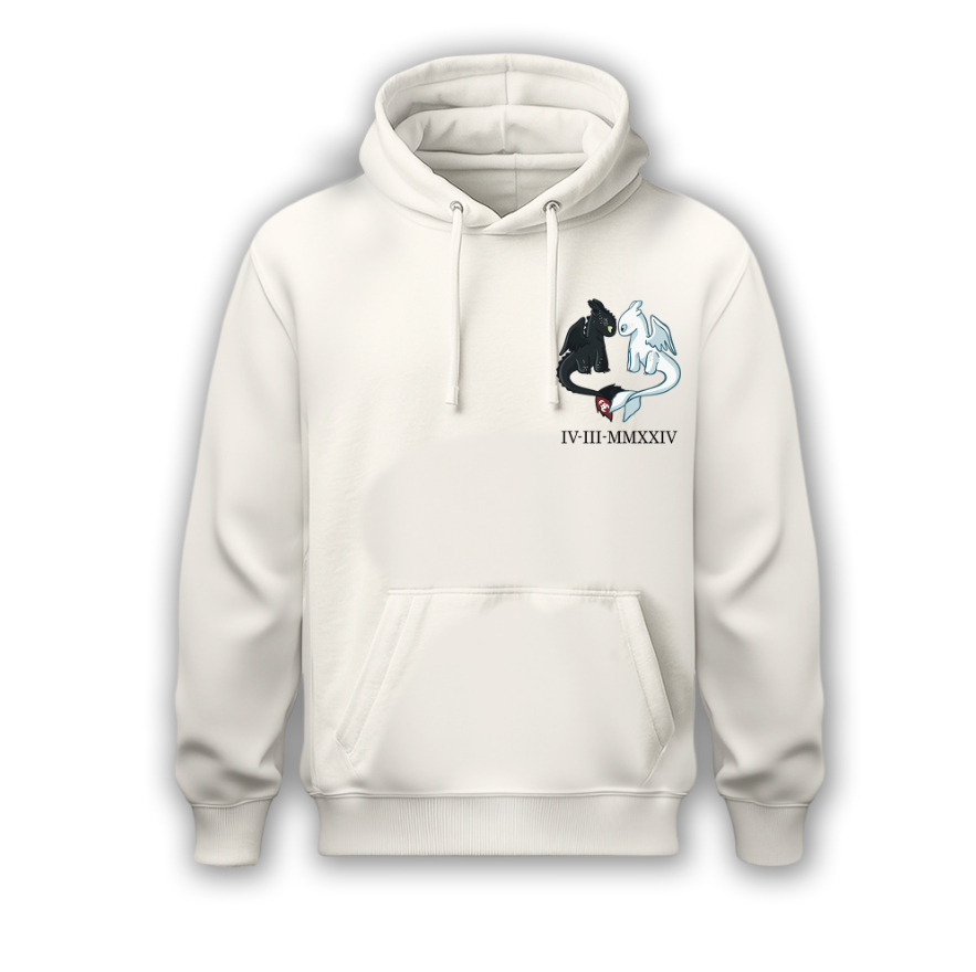 Sudadera | Blanca | Furia Nocturna | Pareja | con fecha