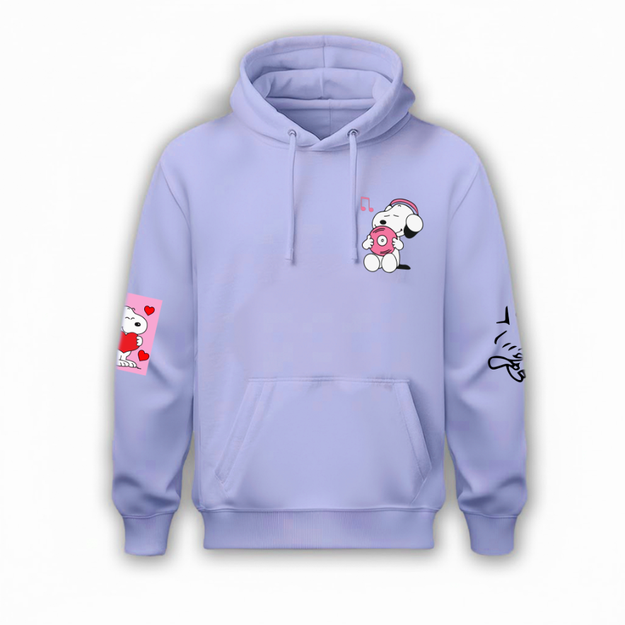 Sudadera | Lila | Snoppy | Feliz