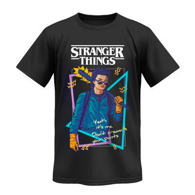 Playera | Negra | Stranger Things | S'TEVES | Top Retro