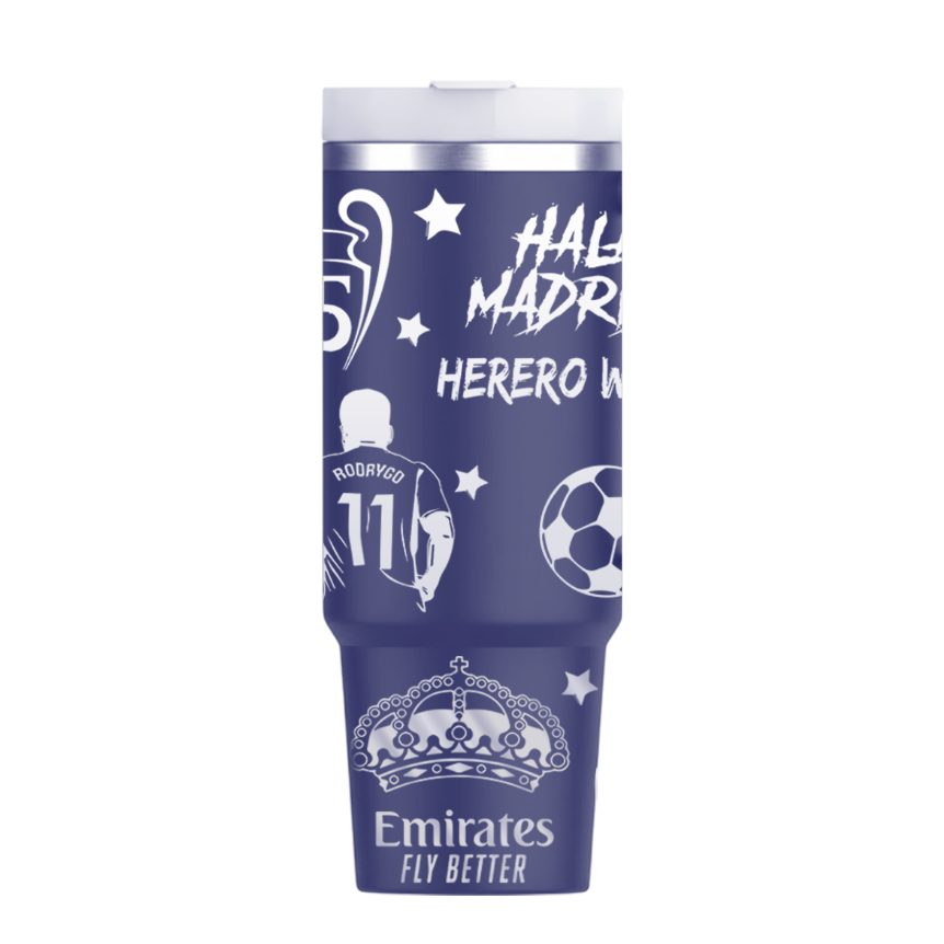 Vasos Térmico 1300ml | Azul Marino | Real Madrid | figuritas | Herero Walte