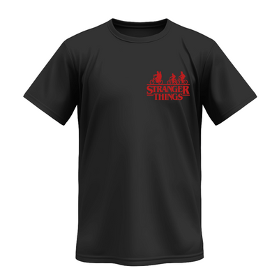 Playera | OVERZISE | Negra |  Stranger Things | Colllage Rojo