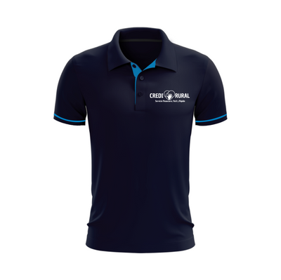 Polo Personalizada | Azul marino oscuro | franjas azul nacional | CrediRural 2