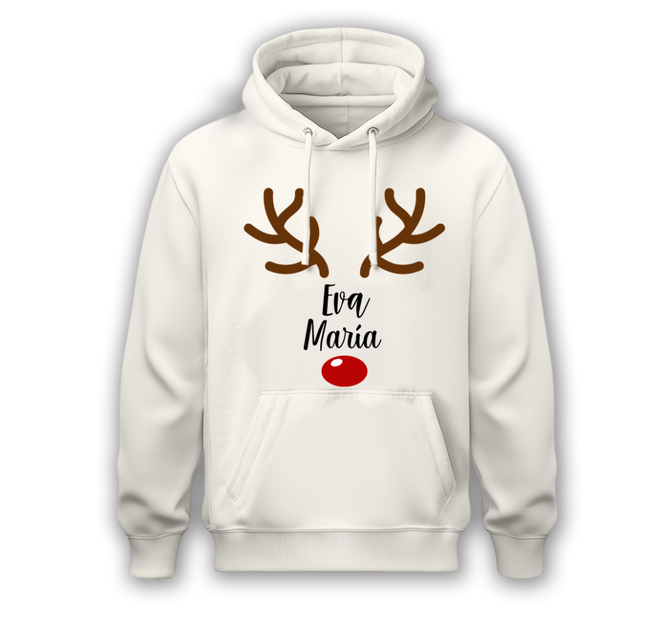 Sudadera | Blanca | Reno | Eva María