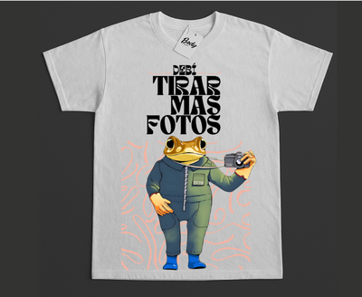 Playera  Blanca |Bad Bunny | Rana y camara