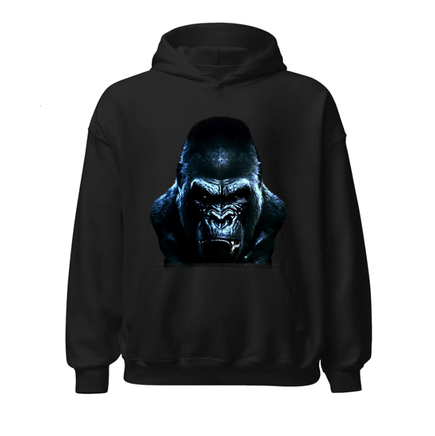 Sudadera | Negra | BANDO BOYZ logo| Gorilla azul1