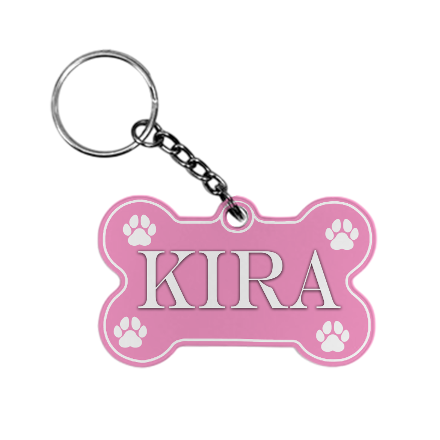 Llavero de Metal | Hueso | Personalización ambos lados | Kira