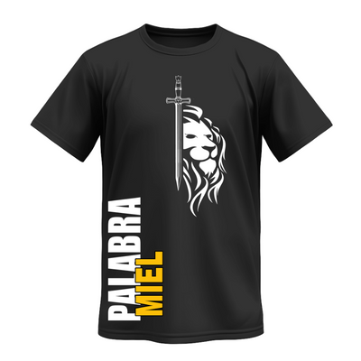 Playera | Negra | Palabra Miel | Soy dichoso,dichoso... | espada-león 2