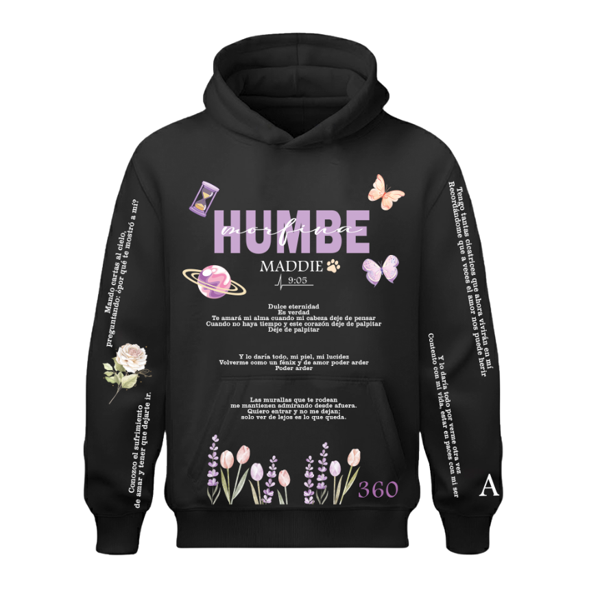 Sudadera | Negra | Humbe | Morfina FLORES frases