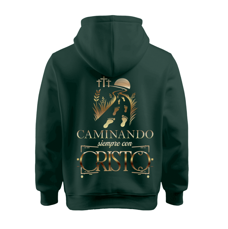 Sudadera | Verde Botella | Palabra Miel | Caminando siempre con Cristo
