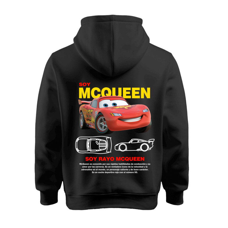 Sudadera | Negra | Cars 2 | Yo soy Mcqueen