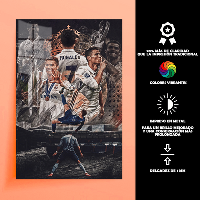 Cuadro Metálico Personalizado | Cristiano Ronaldo | Collage Real Madrid