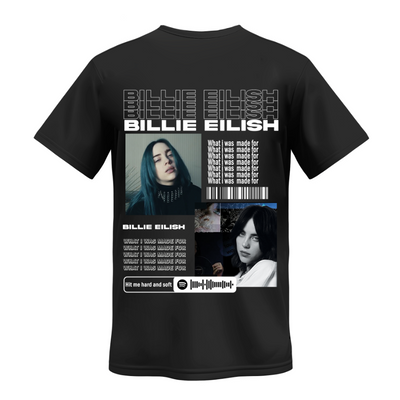 Playera | Negra | Billie Eilish | What Was I Made For | diseño atras
