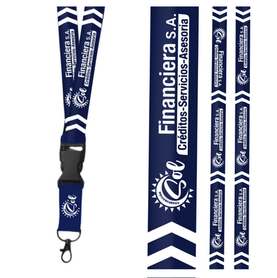 Cinta Personalizada | Azul |Corporación Sol Financiera S.A. | Logo blanco