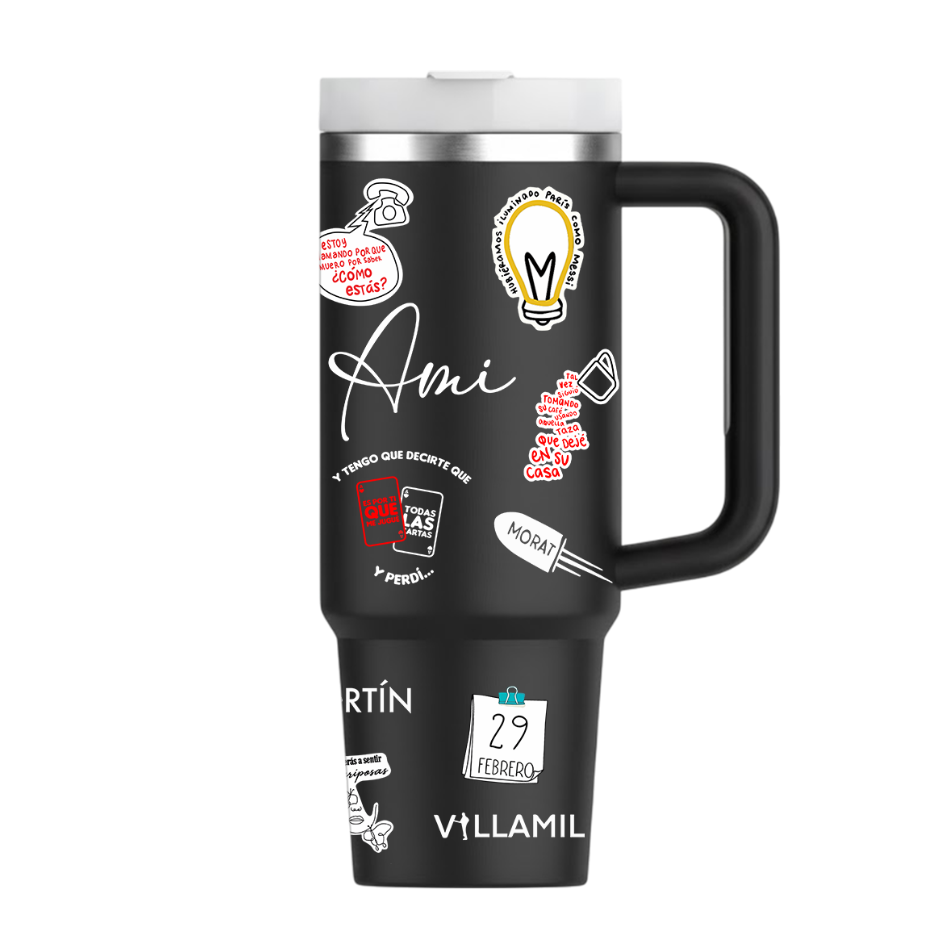 Vasos Térmico 1300ml | Negro | Morat | figuritas | Amí