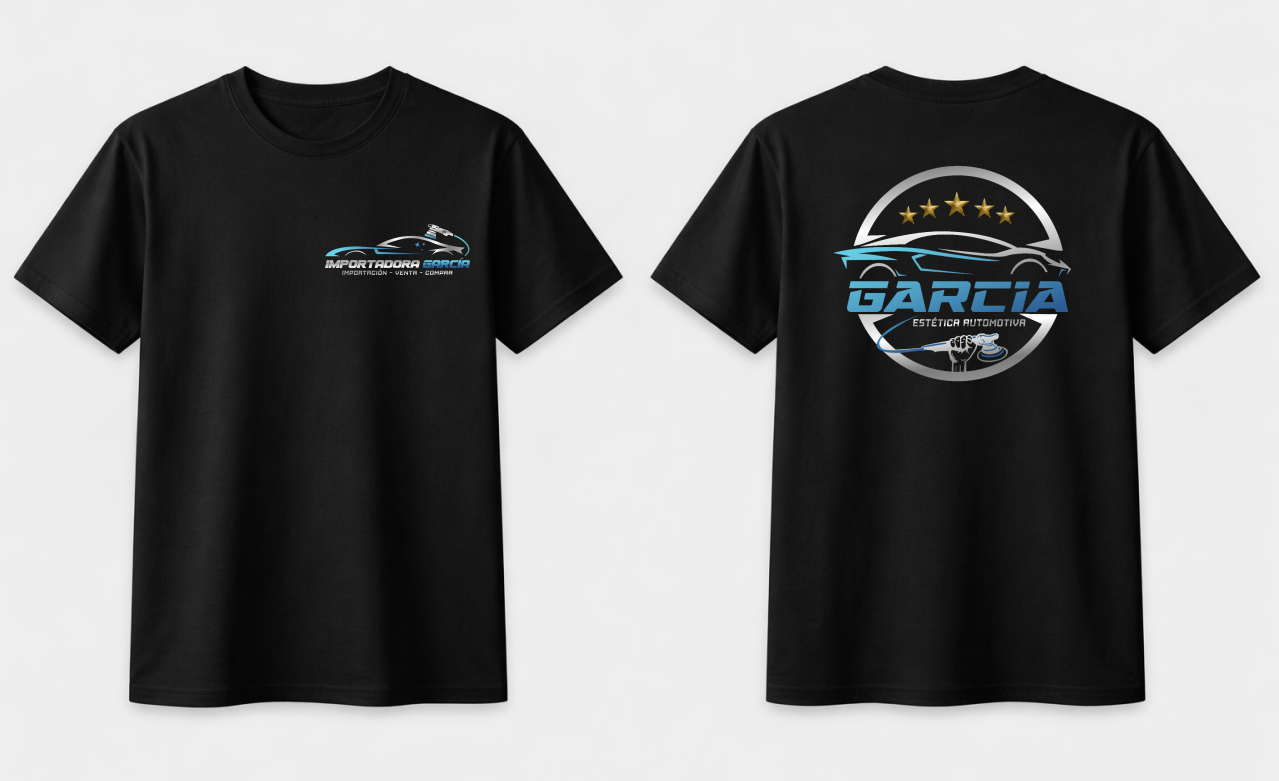 Playera | Negra | Importadora Garcia| Logo