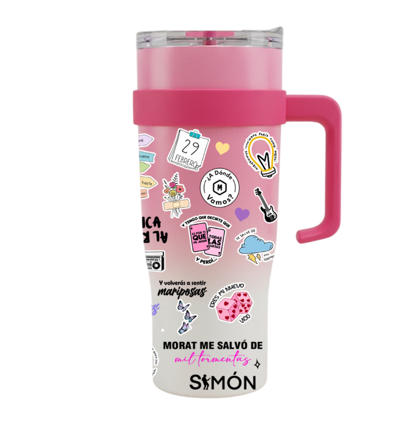 Vasos Térmico 1300ml | Rosa Degradado | Morat | Hecho de recuerdos | Anita