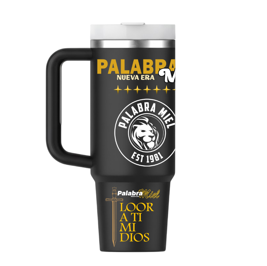 Vasos Térmico 1300ml | Negro | Palabra Miel | figuritas | opción 2