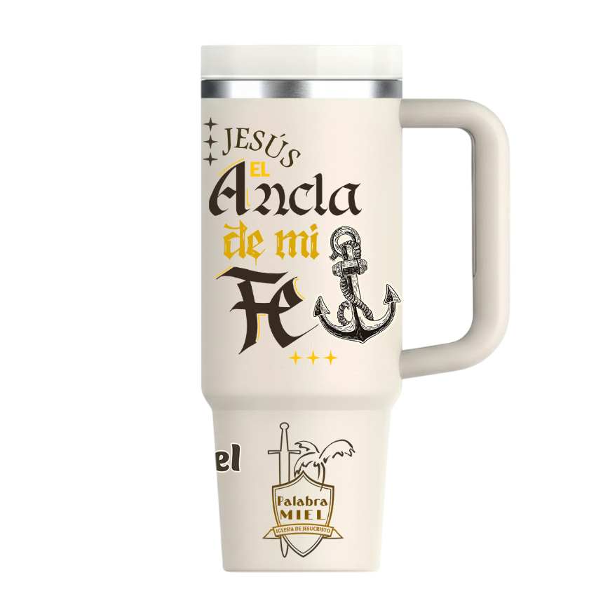 Vasos Térmico 1300ml | Beige | Palabra Miel | figuritas | opción 1