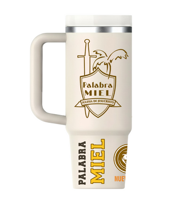 Vasos Térmico 1300ml | Beige | Palabra Miel | figuritas | opción 2