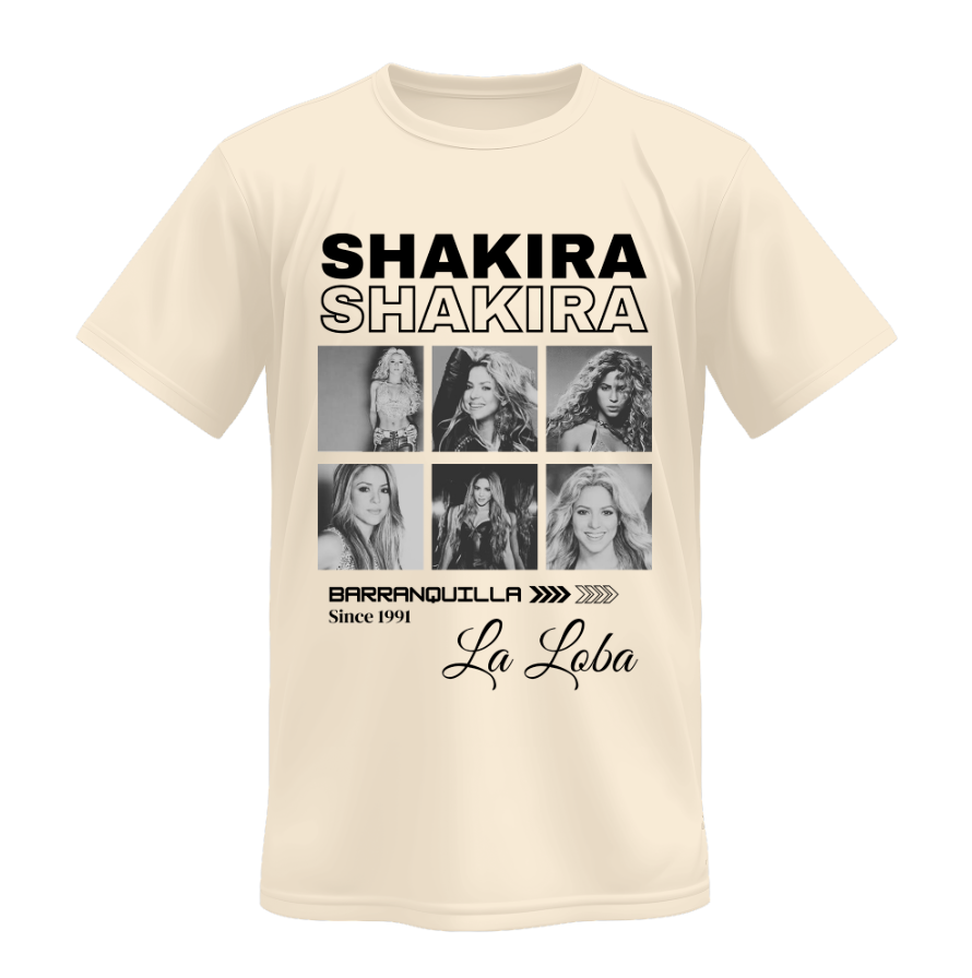 Playera | Beige  | Shakira | Collage