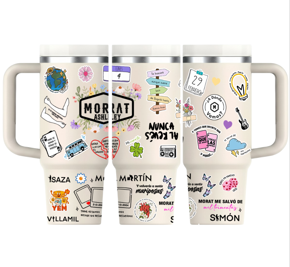 Vasos Térmico 1300ml | Beige | Morat | figuritas coloridas | Ashley