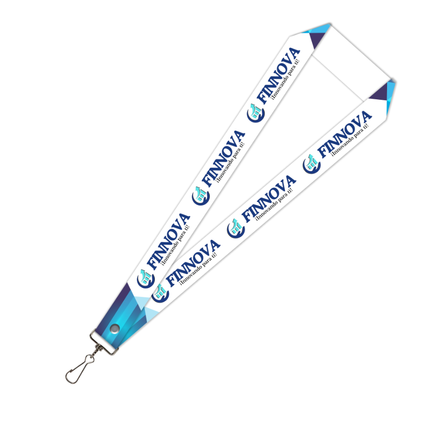 Cinta/lanyard Personalizada | Celeste blanco | FINNOVA