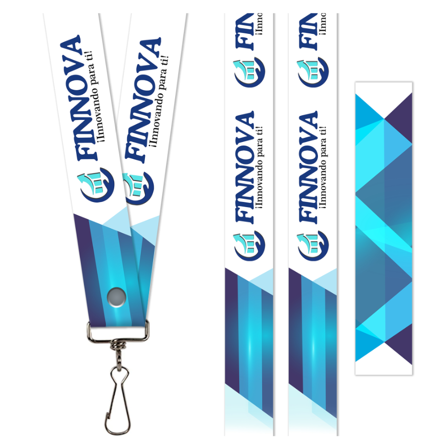 Cinta/lanyard Personalizada | Celeste blanco | FINNOVA