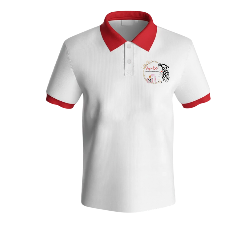 Polo Personalizada | Blanco y rojo | Siempre Bella