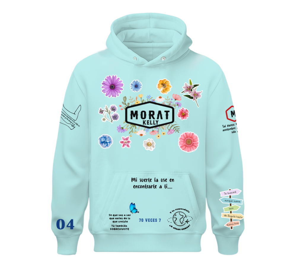 Sudadera | Celeste Pastel | Morat  | Flores