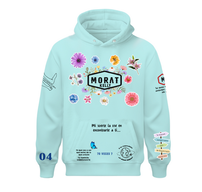 Sudadera | Celeste Pastel | Morat  | Flores