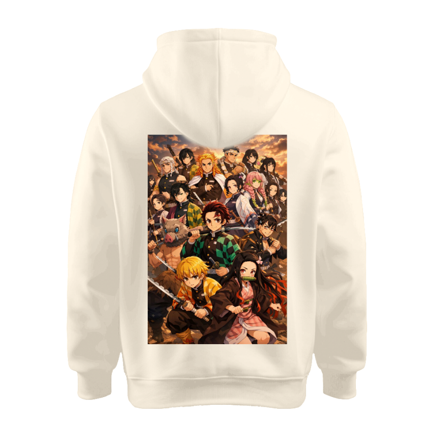 Sudadera | Beige | Demon Slayer | Collage personajes