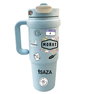 Vasos Térmico 900ml | Summer Trendy Cups | Celeste claro | MORAT | collage variado