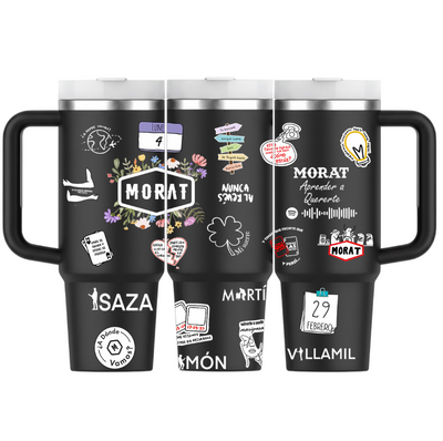 Vasos Térmico 900ml | Negro | Morat | COLLAGE VARIADO