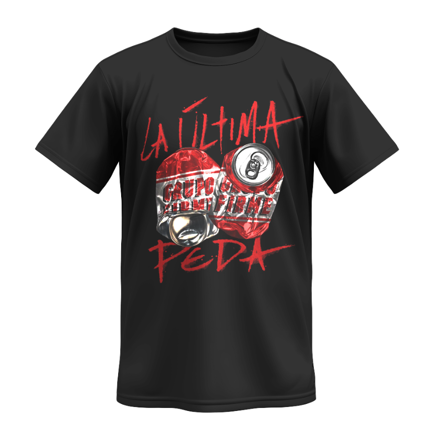 Playera | Negra | Grupo Firme | La última peda | Latas