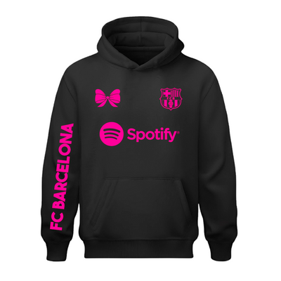 Sudadera | Negro | FC BARCELONA | Logo rosa