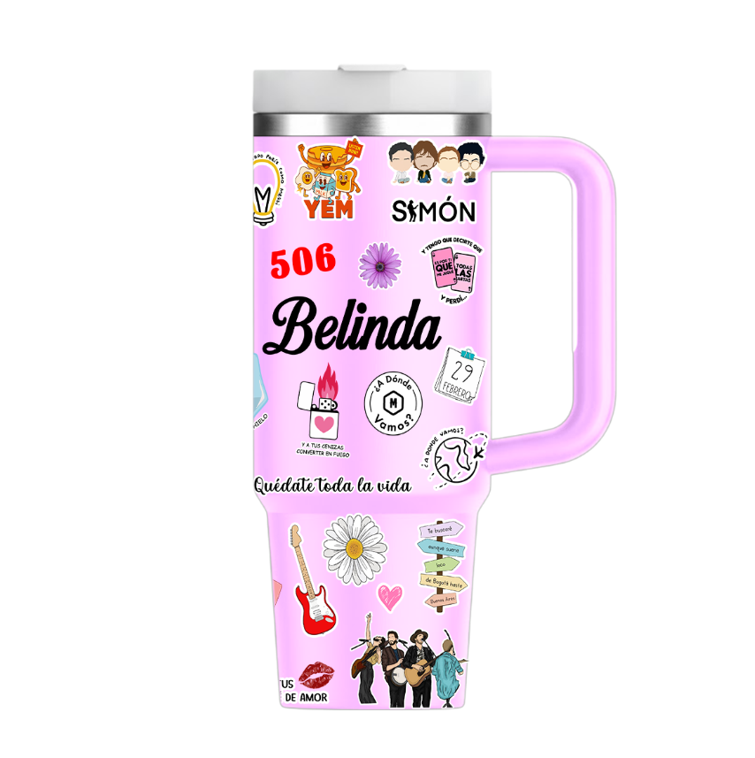 Vaso Térmico 1300ml | Lila | Morat | COLLAGE figuritas coloridas 2 | Belinda