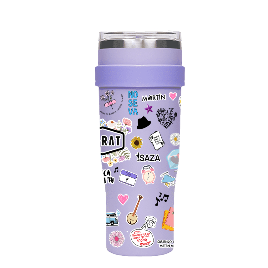 Vaso Térmico 1300ml | Morado | Morat | COLLAGE figuritas coloridas 2 | Alisson