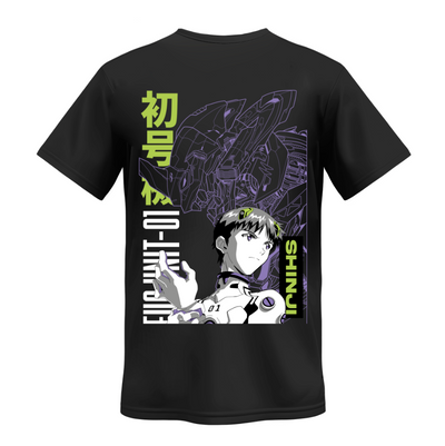 Playera Personalizada | Negra | Neon Genesis Evangelion | Shinji Ikari | EVA