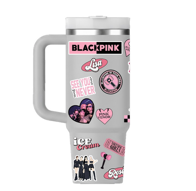Vaso Térmico 1300ml | Gris Claro | Black Pink | Figuritas 1