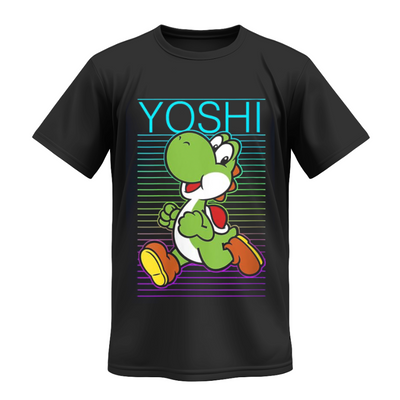 Playera Personalizada | Negra | Yoshi  | Dinocolor