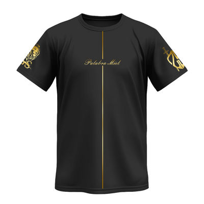 Playera Personalizada | Negra | Palabra Miel | detalles dorados