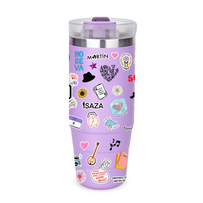Vasos Térmico 900ml | lila | Morat  | Figuritas coloridas 2 |  Anai