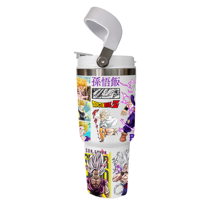 Vaso Térmico 1300ml | Blanco | Gohan SSJ2 Y BEAST | Collage 1