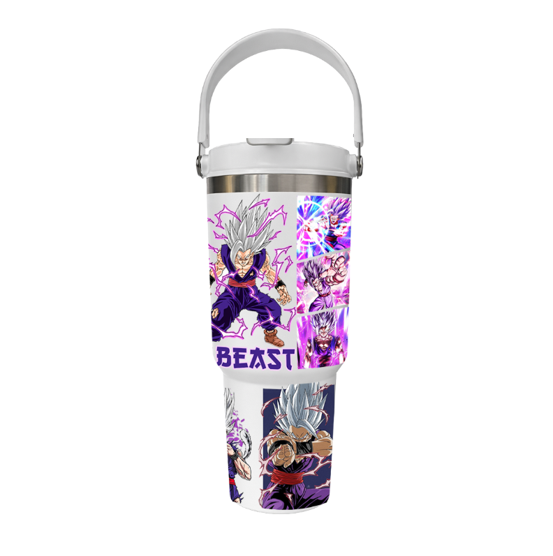 Vaso Térmico 1300ml | Blanco | Gohan SSJ2 Y BEAST | Collage 1