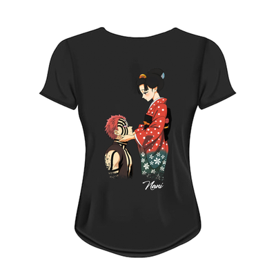 Blusa | Negra | Demon Slayer | Akaza y Koyuki