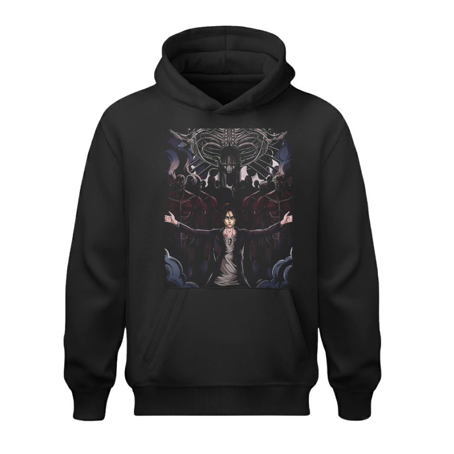 Sudadera OVERSIZE | Negra | Eren Jaeger | Attack on Tita
