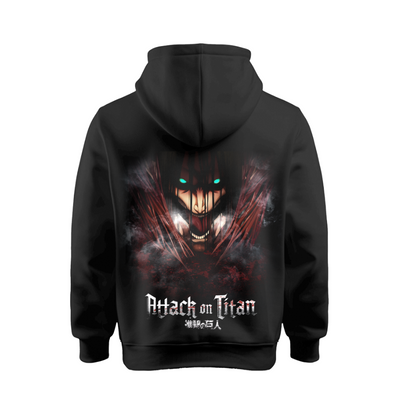 Sudadera OVERSIZE | Negra | Eren Jaeger | Attack on Tita